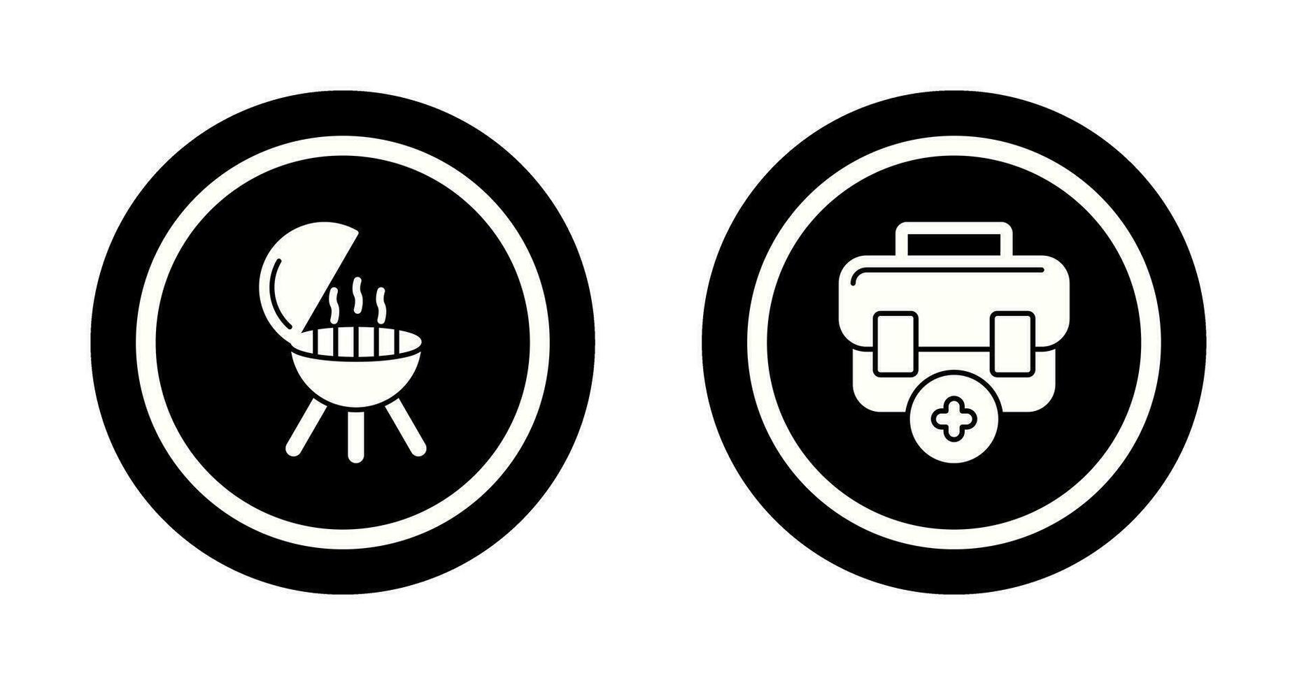 Bbq and First Aid Icon vector
