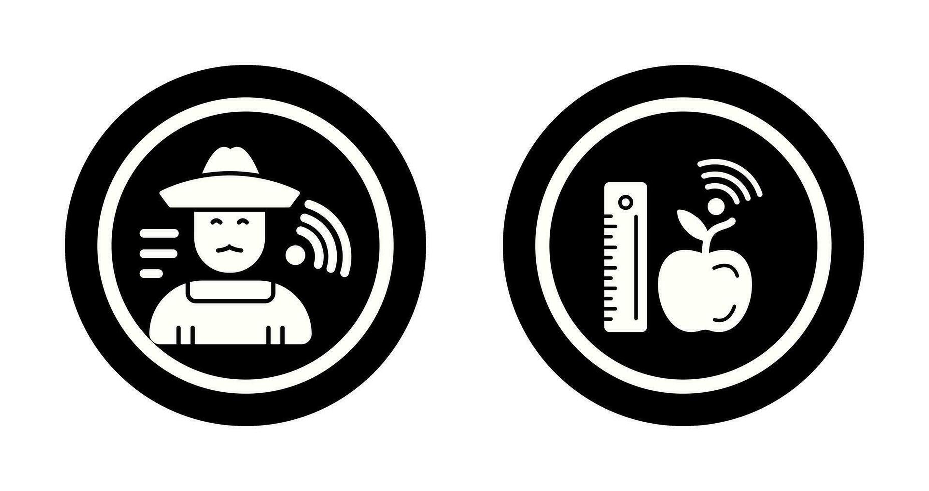 Farmer and Measure and Measure Icon vector