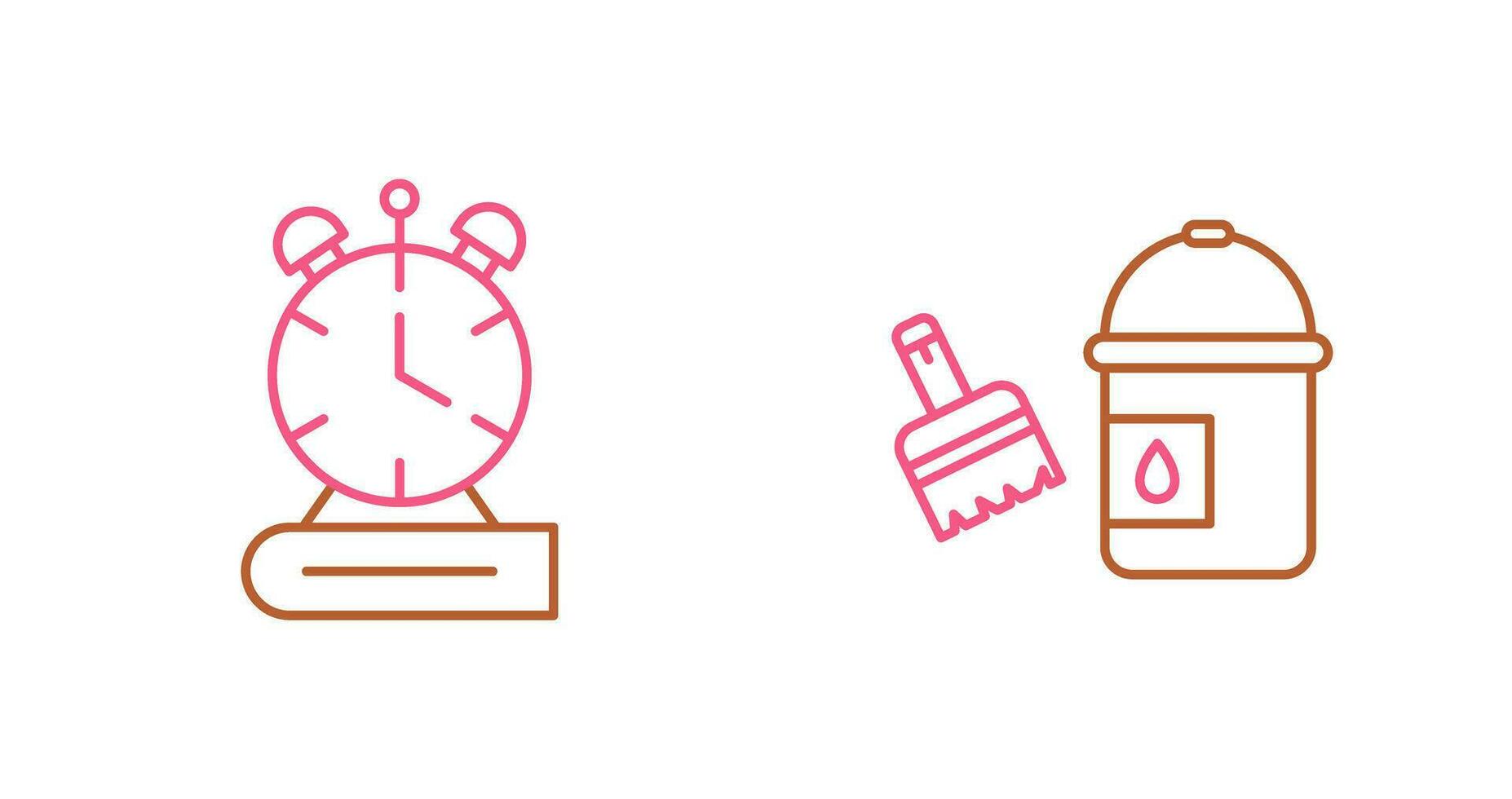 Paint Brush and Alarm Clock Icon vector