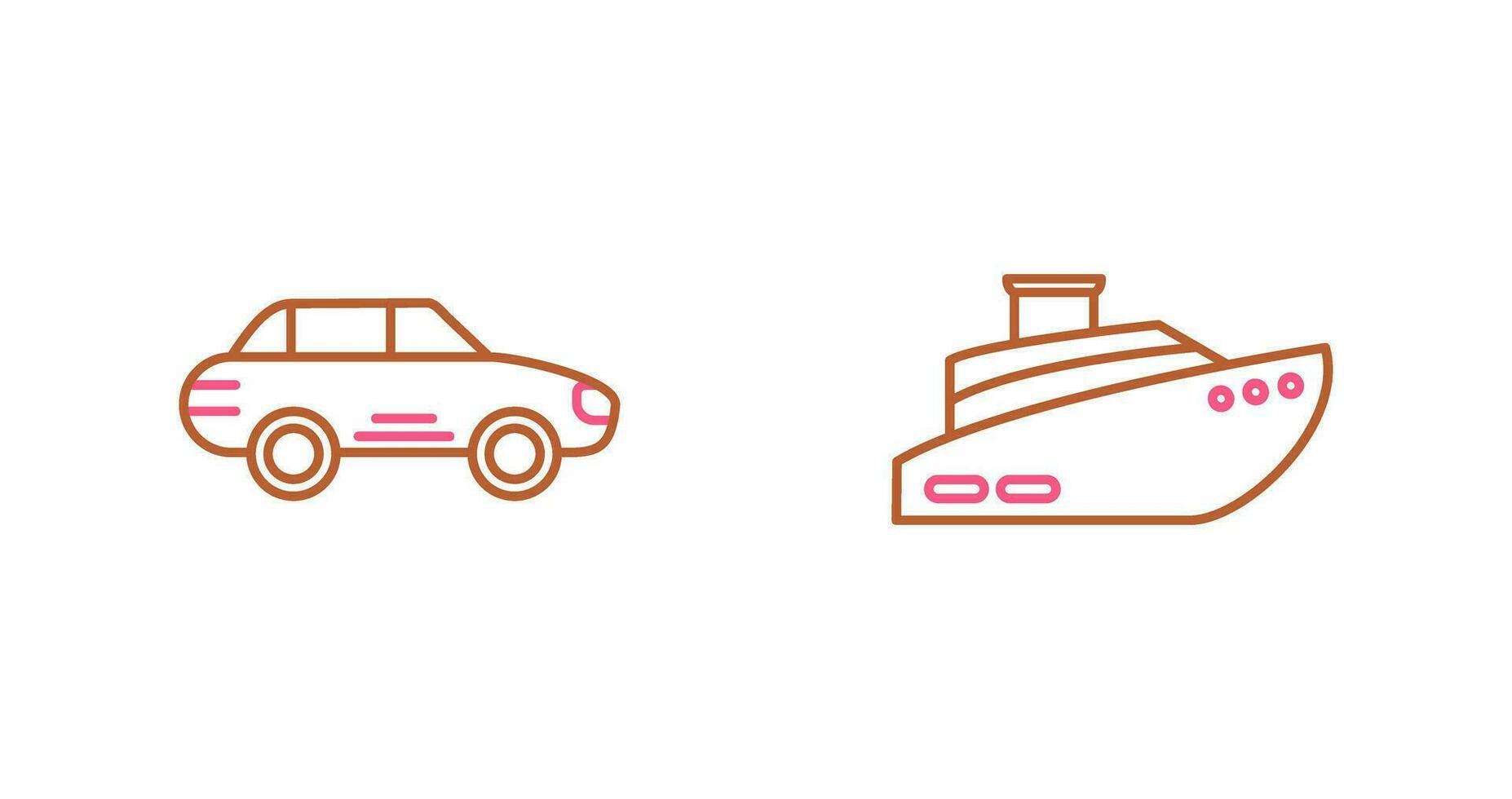 Car and Ship Icon vector