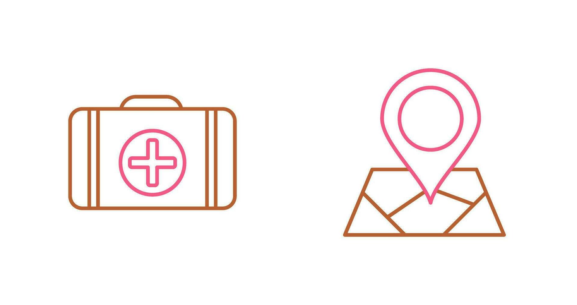primero ayuda equipo y mapa icono vector