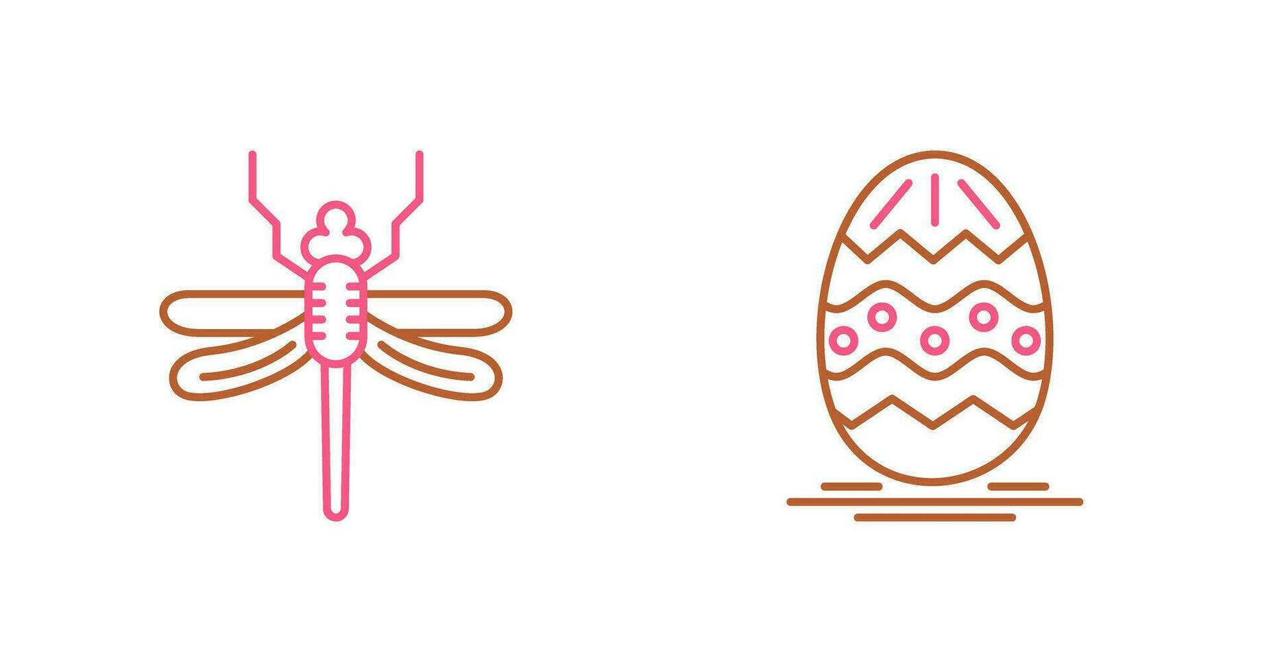 Dragonfly and Easter  Icon vector