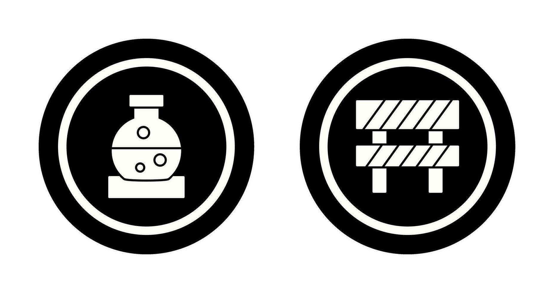 Flask and Barrier Icon vector