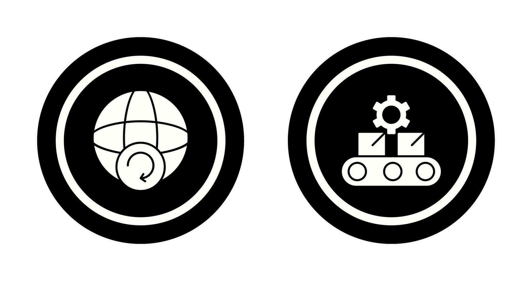 Earth and Conveyor Belt Icon vector