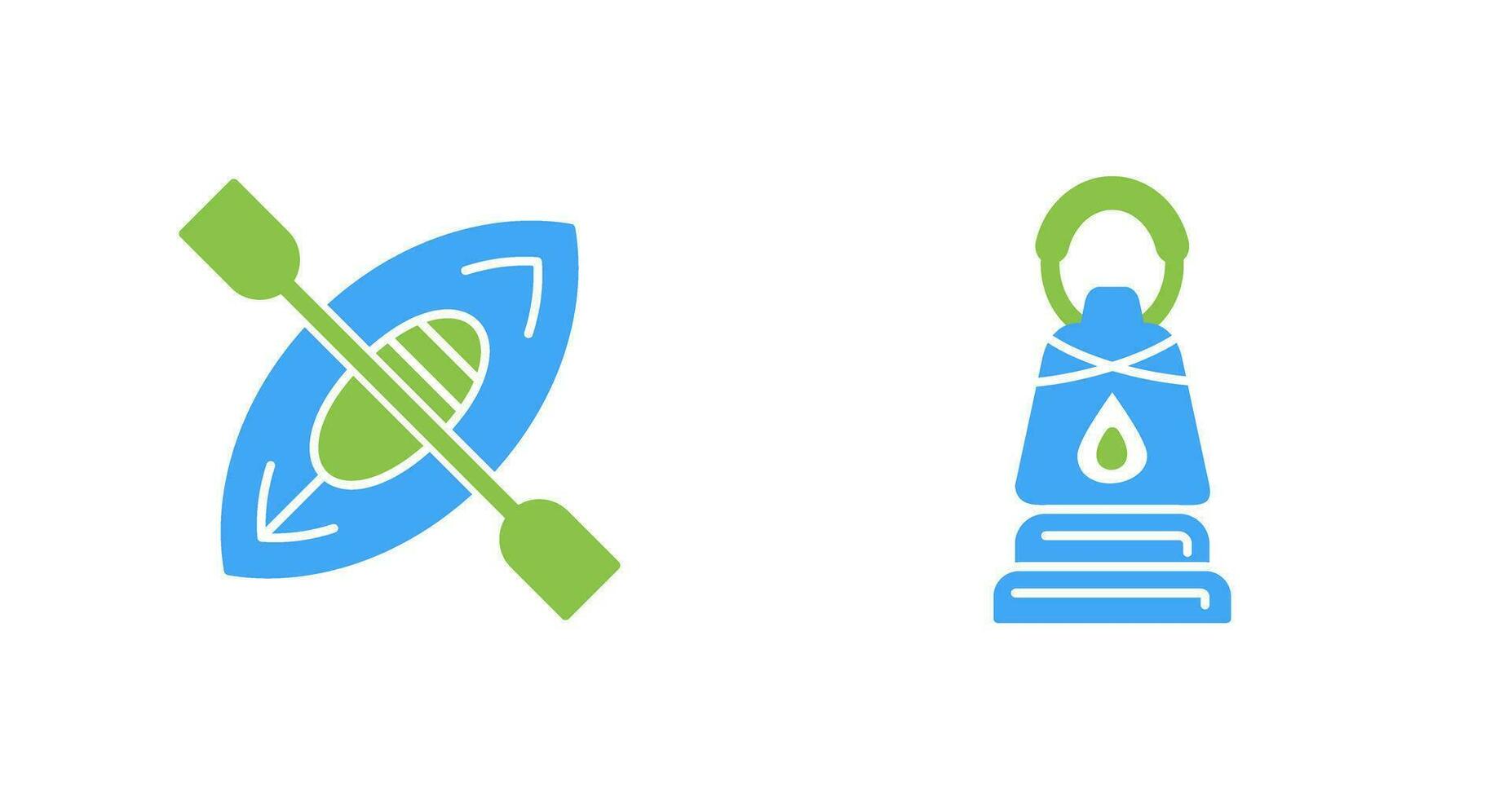 Kayak and Lamp Icon vector