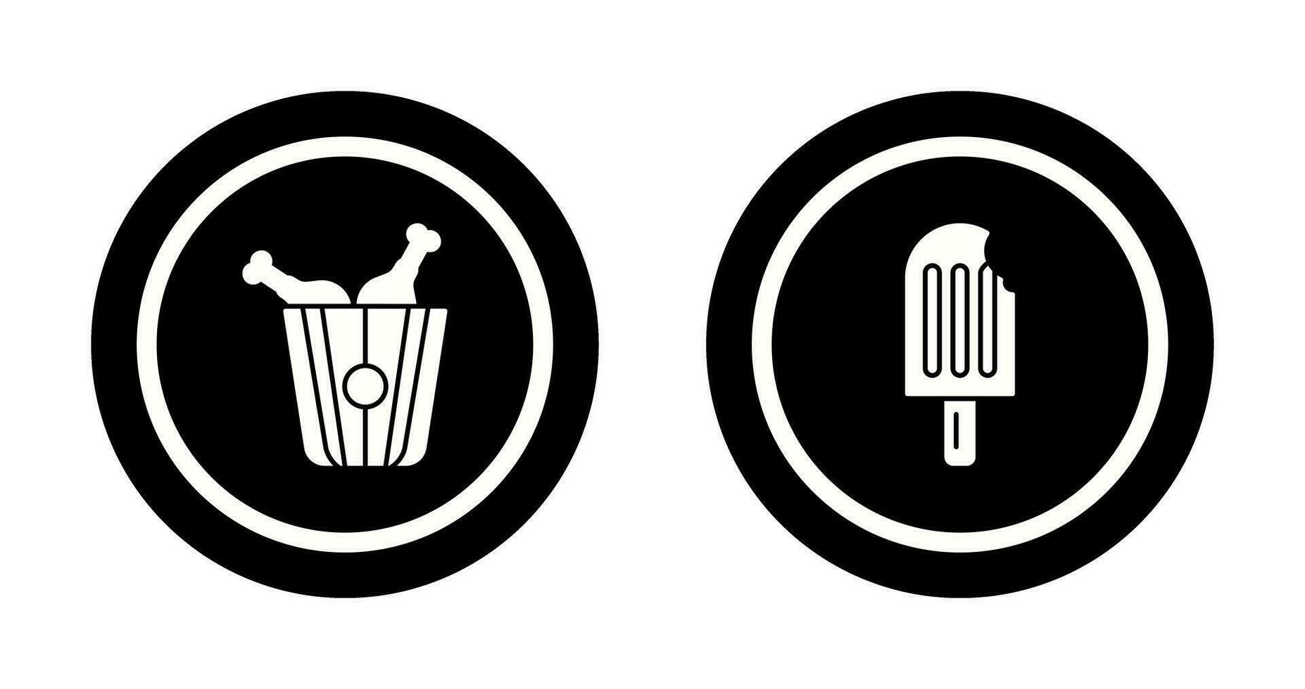 Fried Chicken and Ice Cream Icon vector