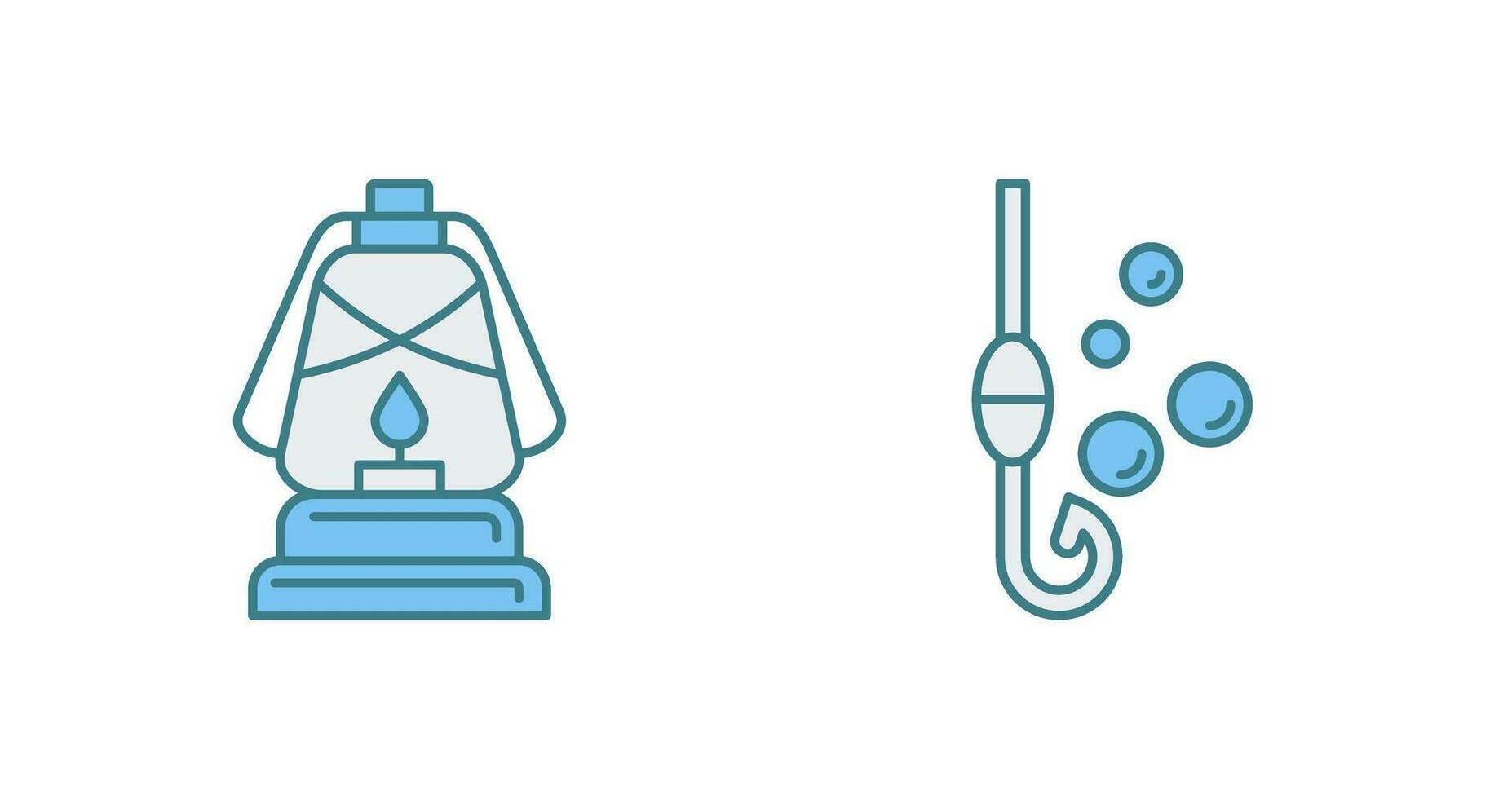 Lantern and Fishing Hook Icon vector