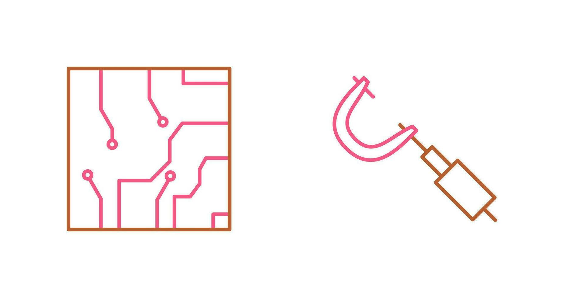 Electrical circuit and Micrometer Icon vector