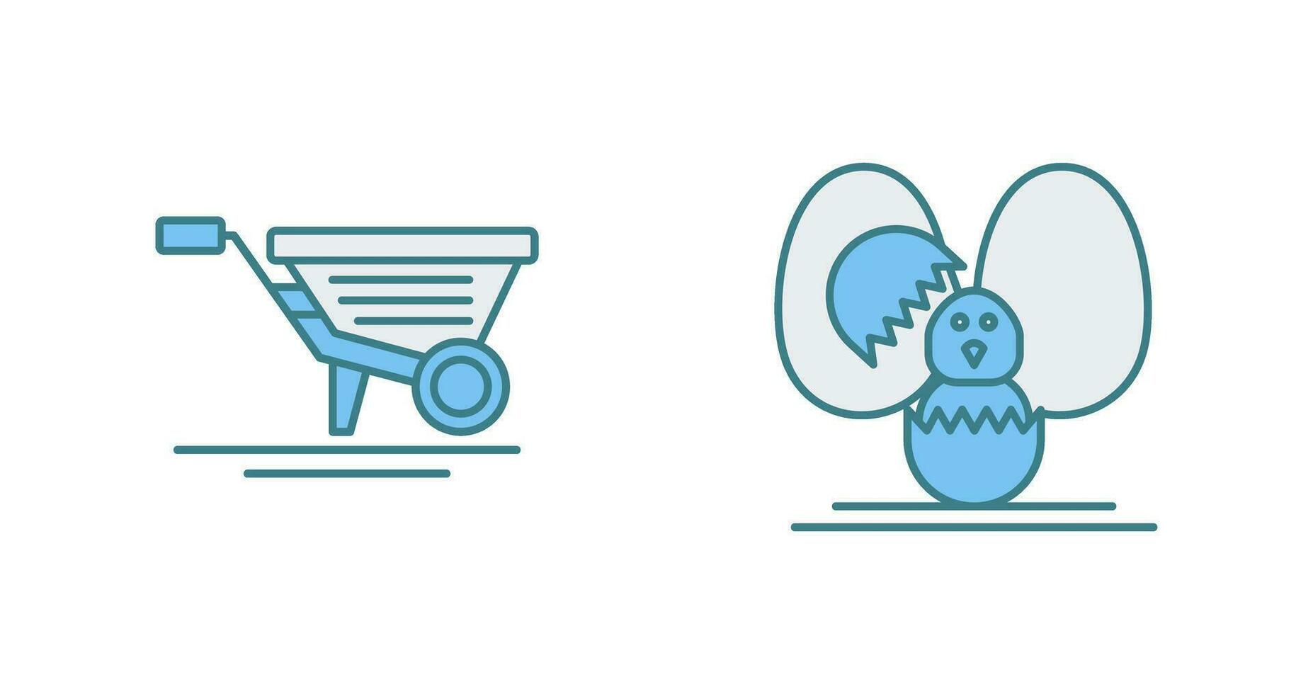 Wheelbarrow and Easter  Icon vector