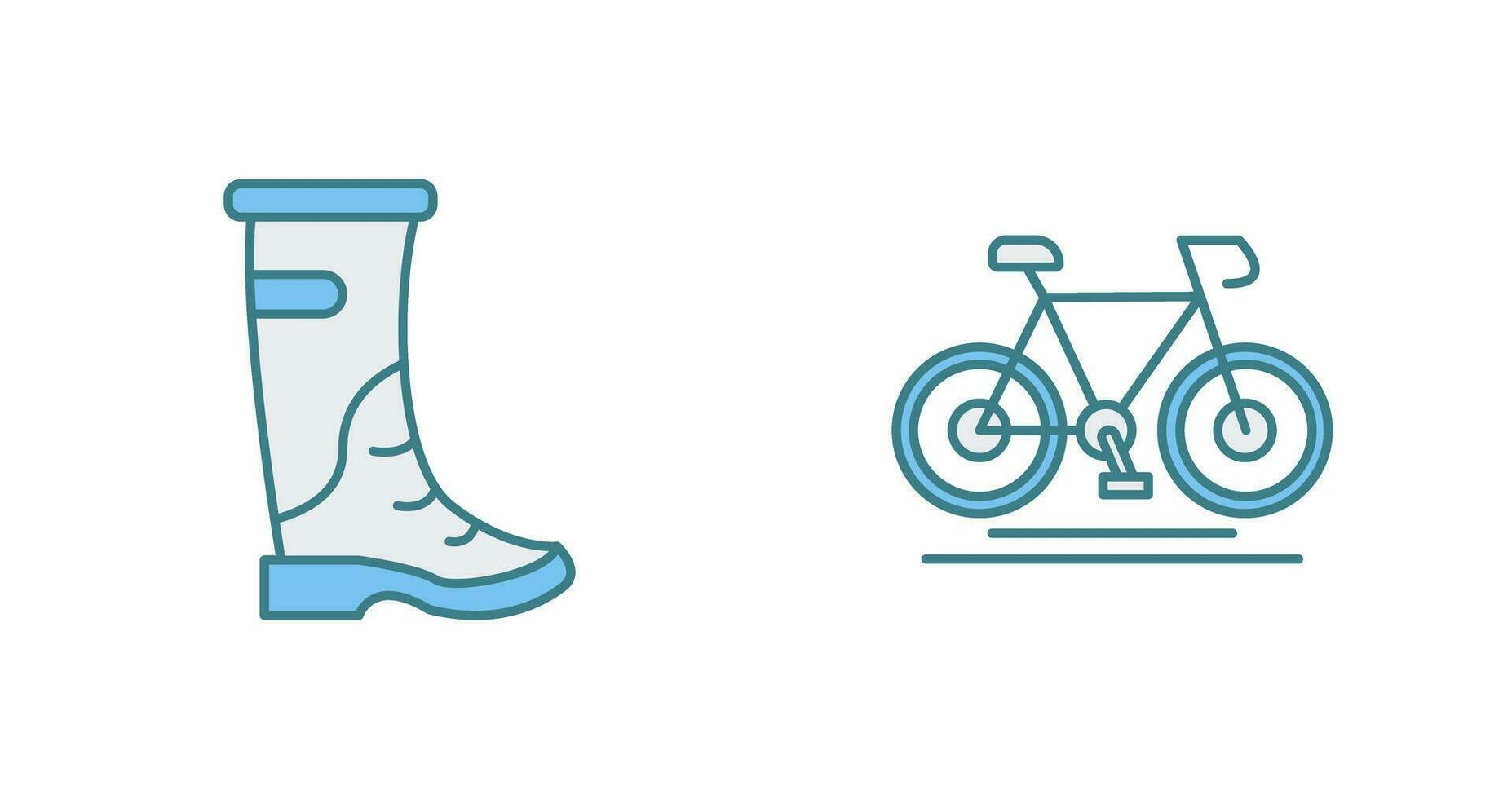 lluvia botas y ciclismo icono vector