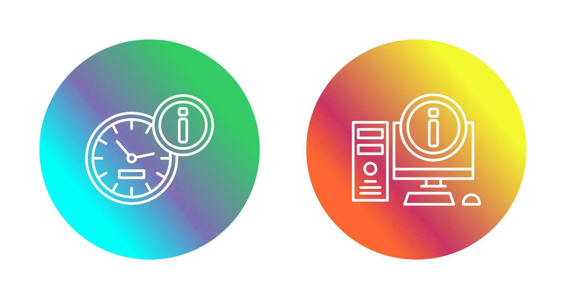 clock and computer Icon vector