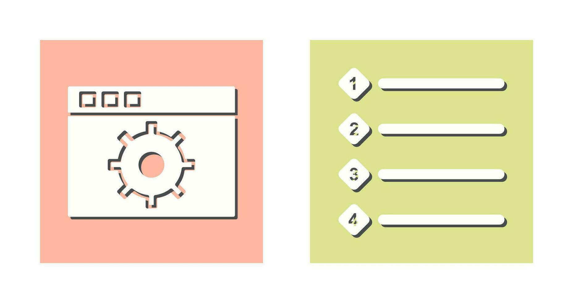 settings and numbered lists Icon vector