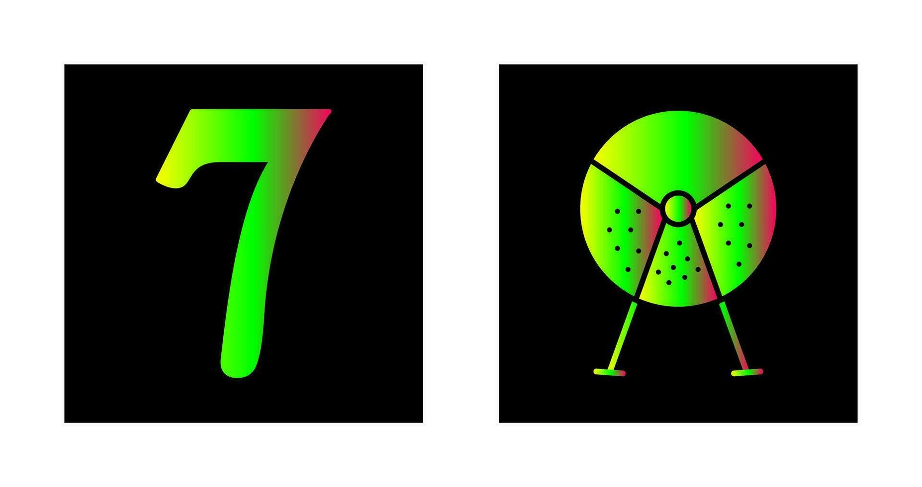 number sevens and lottery machine  Icon vector