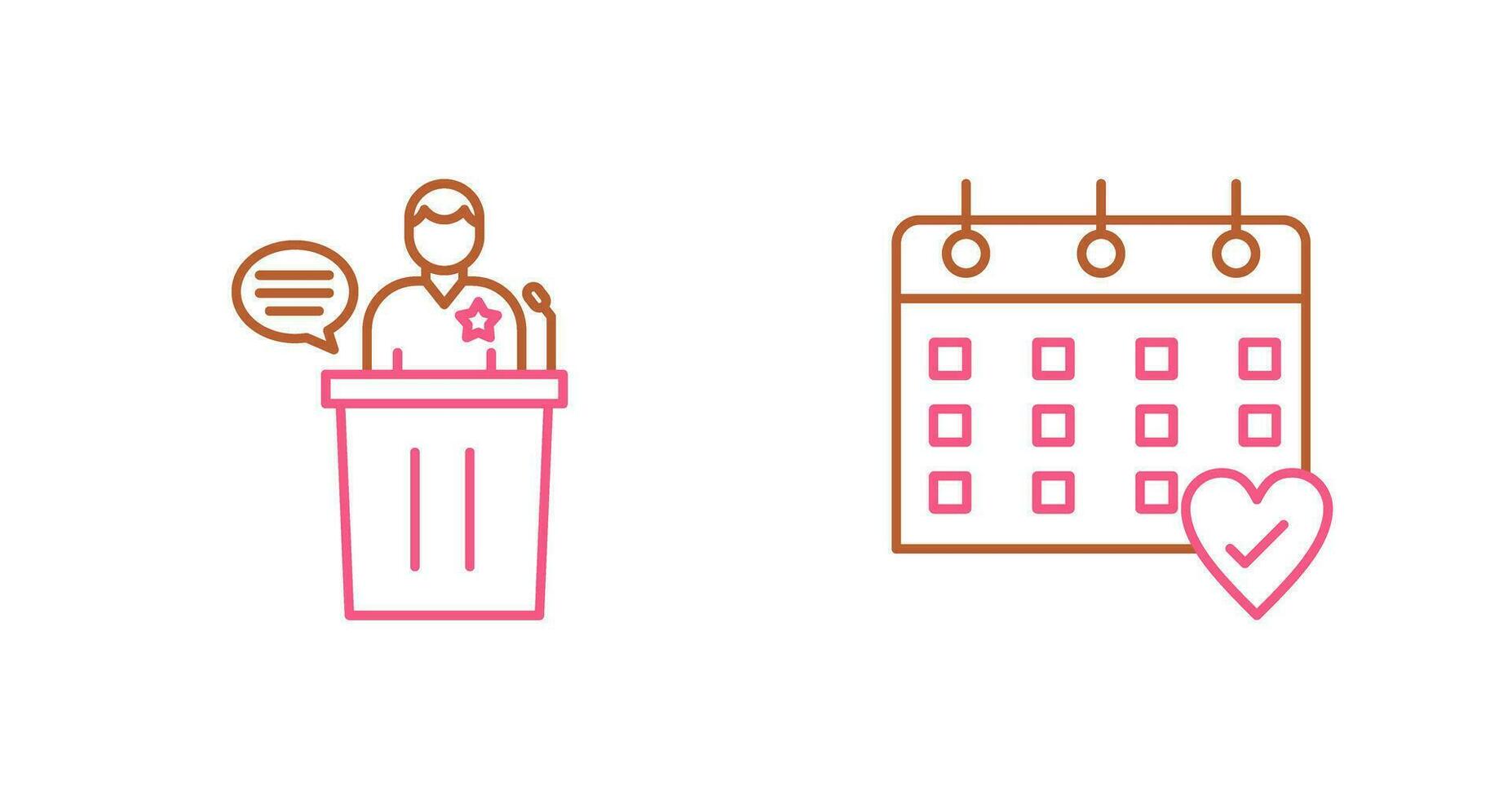 Debate and Calendar Icon vector