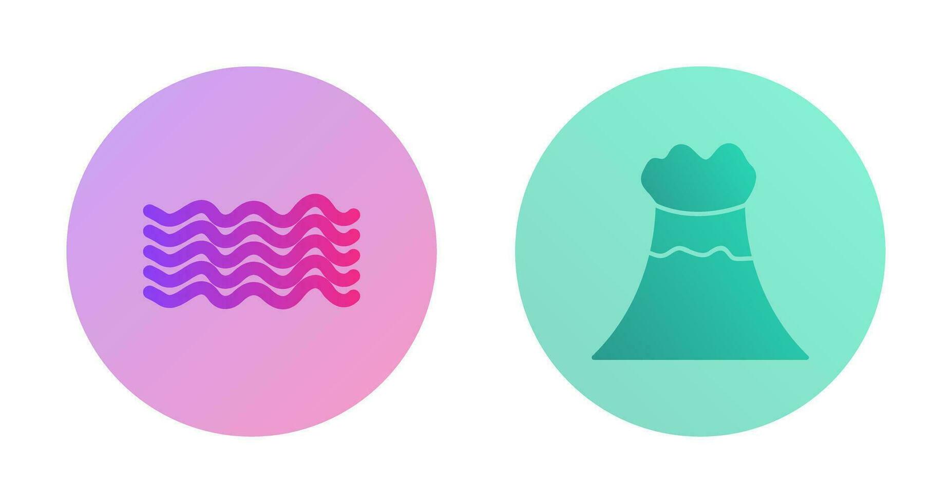 magnetic waves and volcano Icon vector