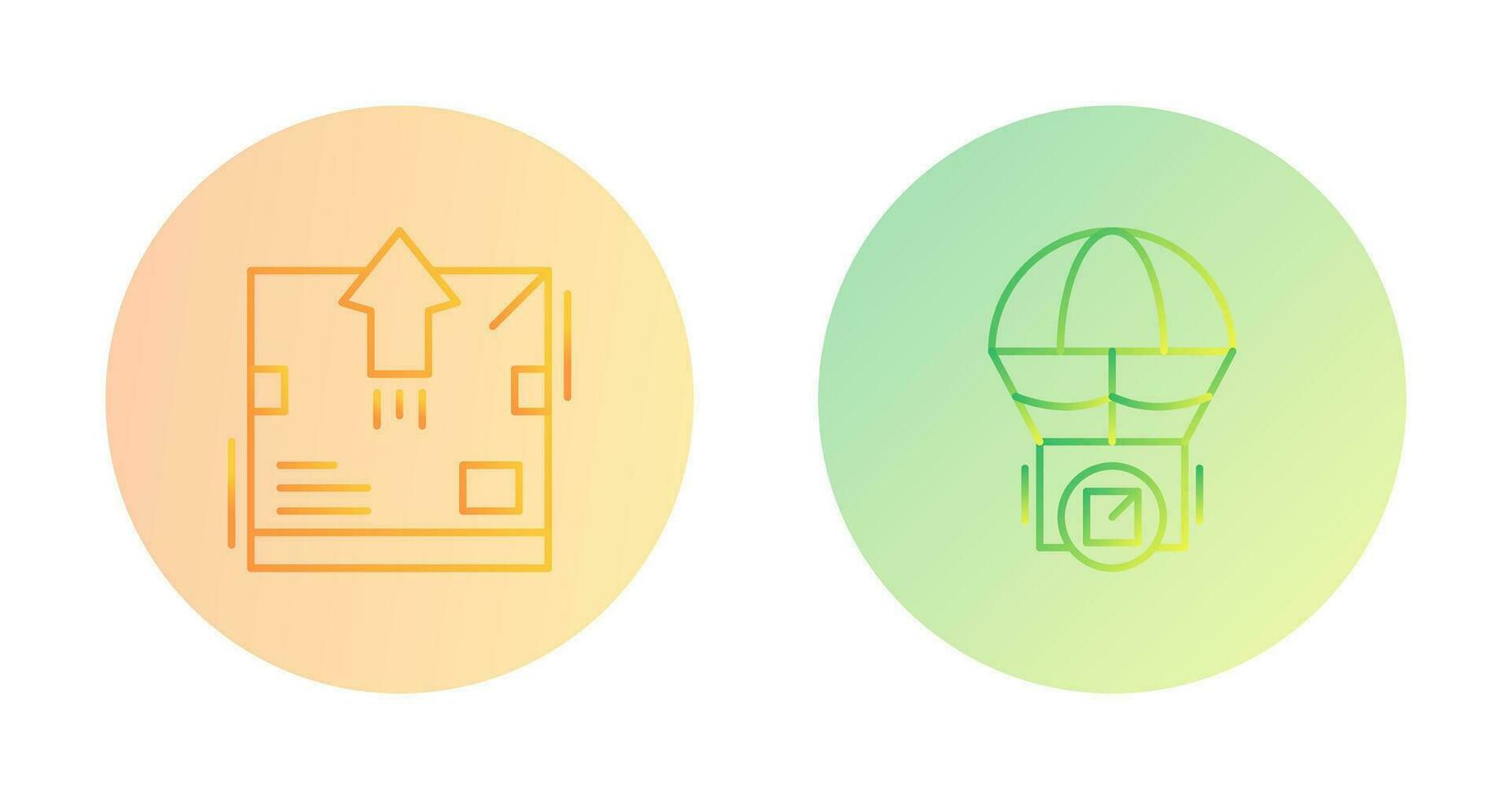 delivery box and parachute Icon vector