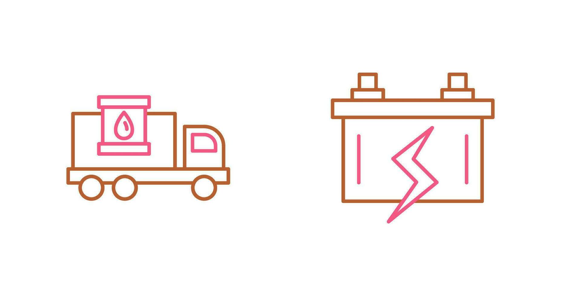 Fuel Truck and Battery Icon vector