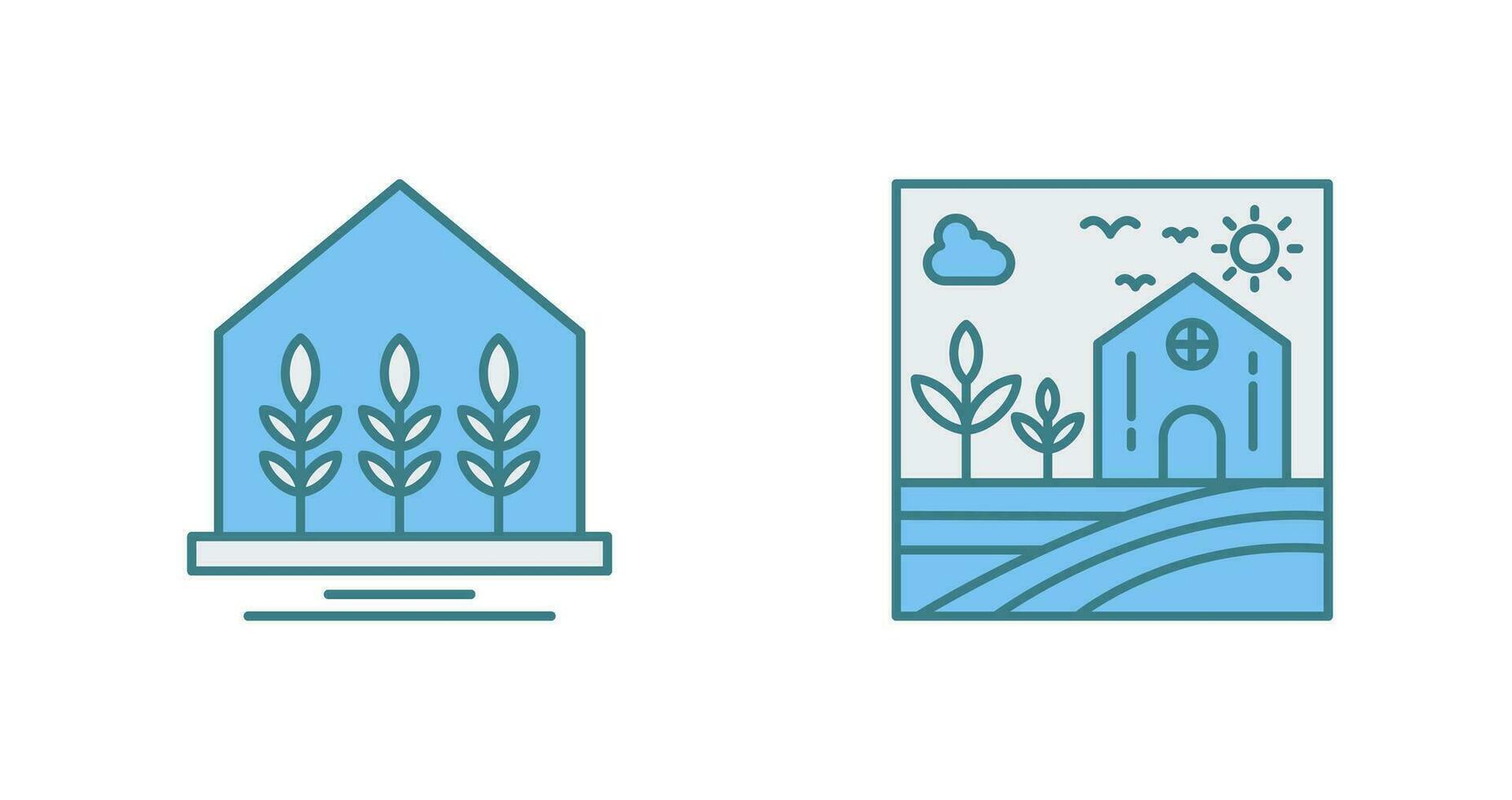 Farm House and Nature Icon vector