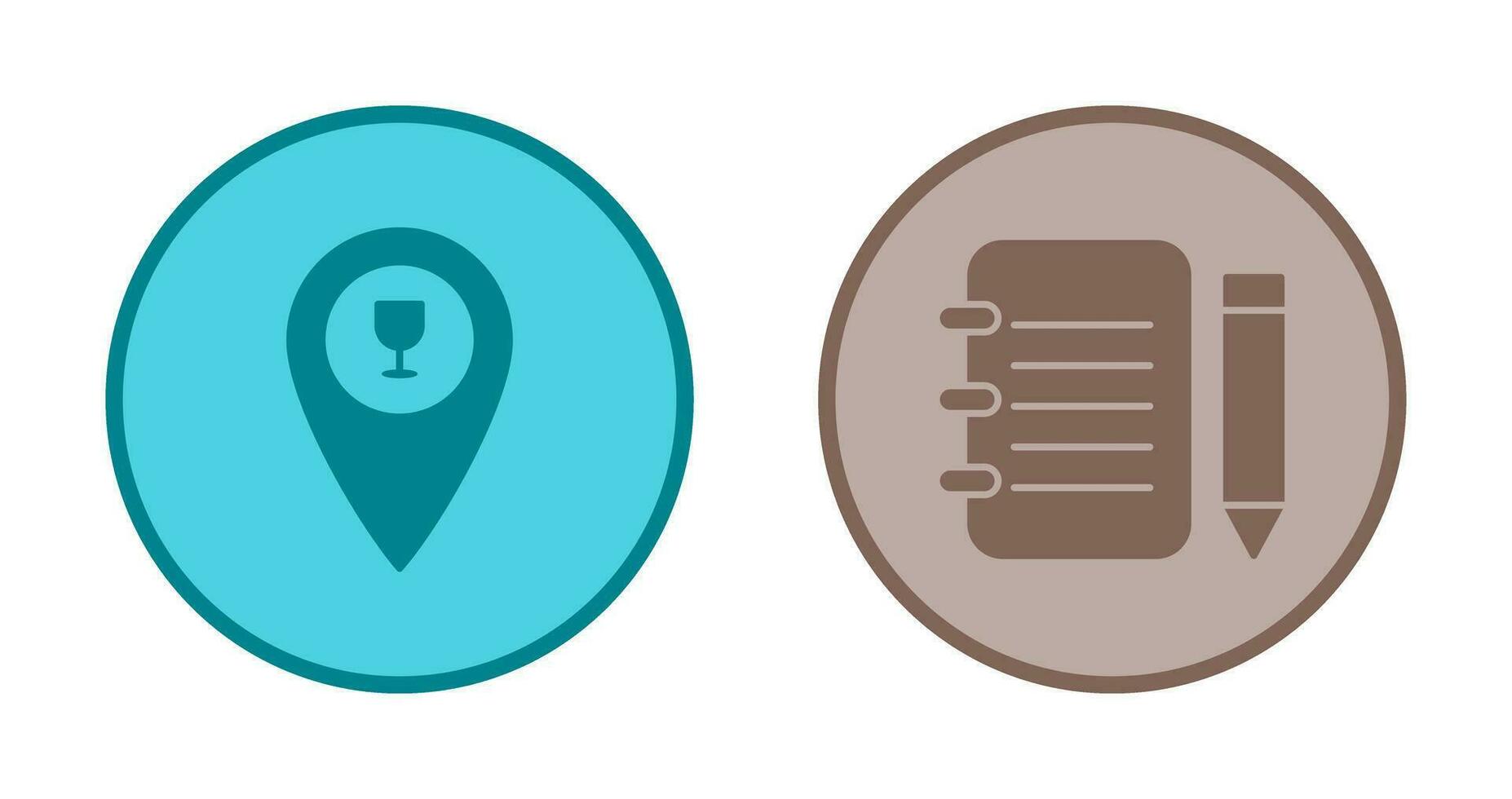 bar location and notepad Icon vector