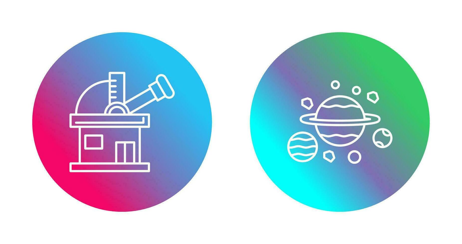 observatory and planets Icon vector