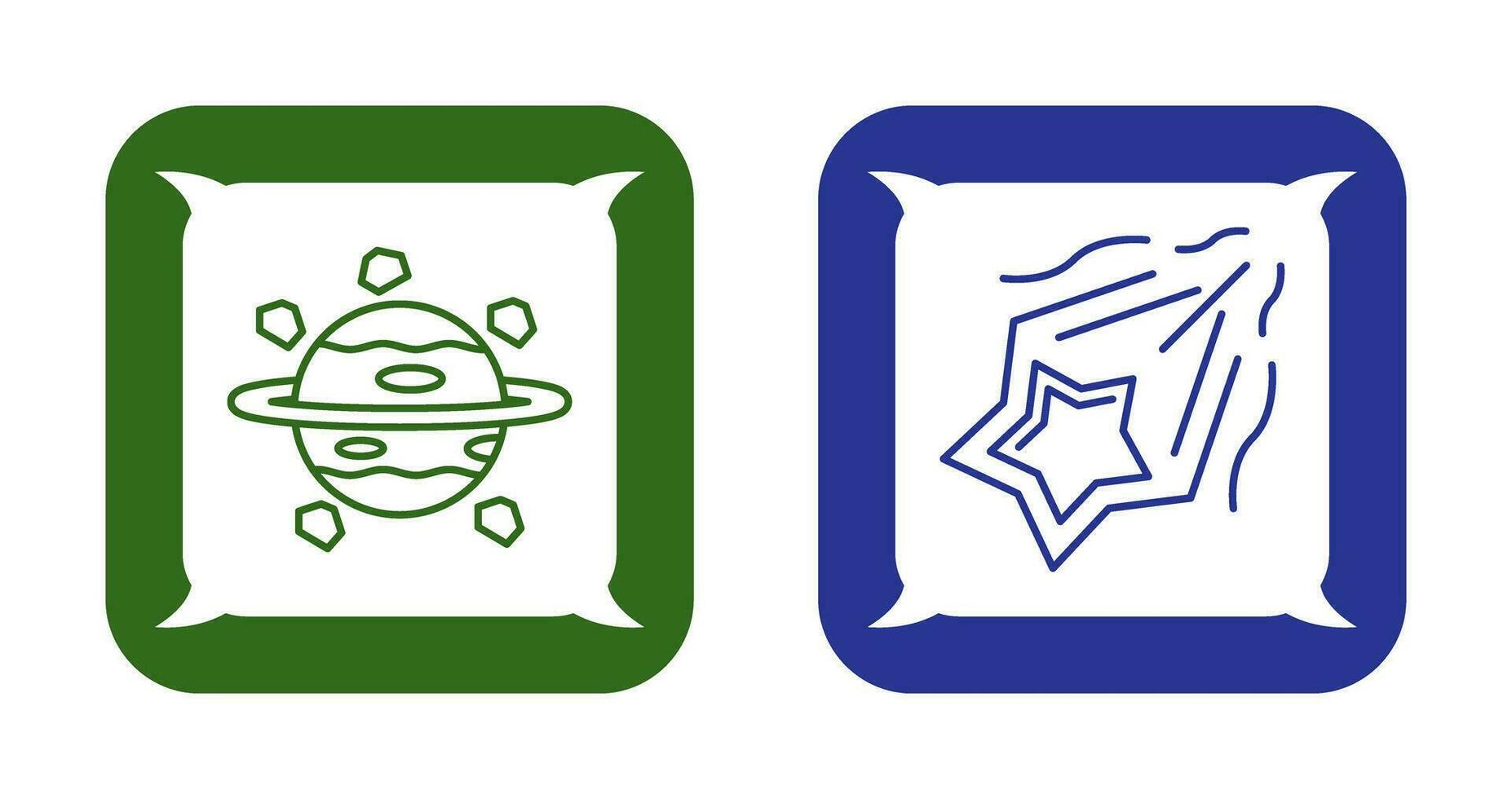 saturn and shooting star Icon vector