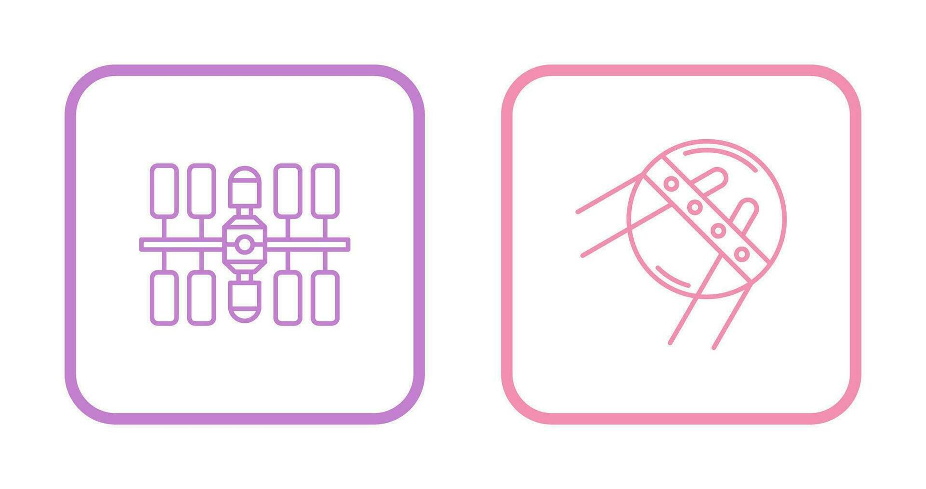 space station and sputnik Icon vector