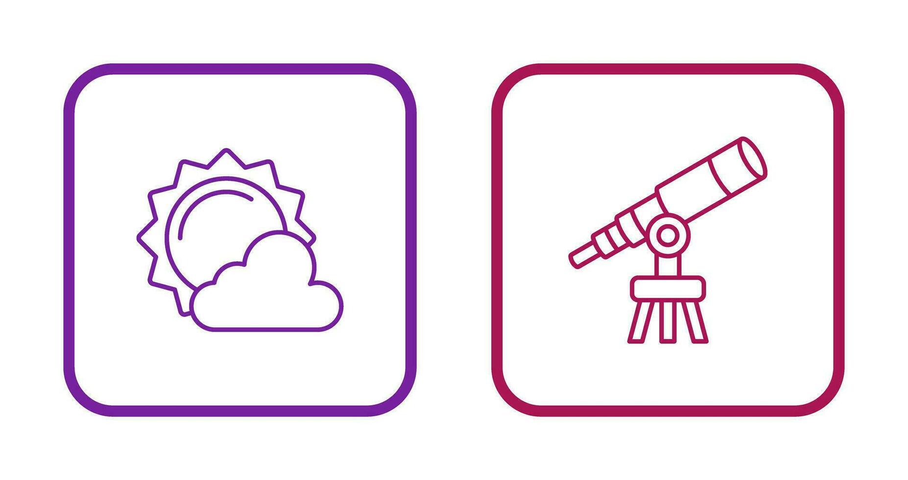 sun and telescope Icon vector