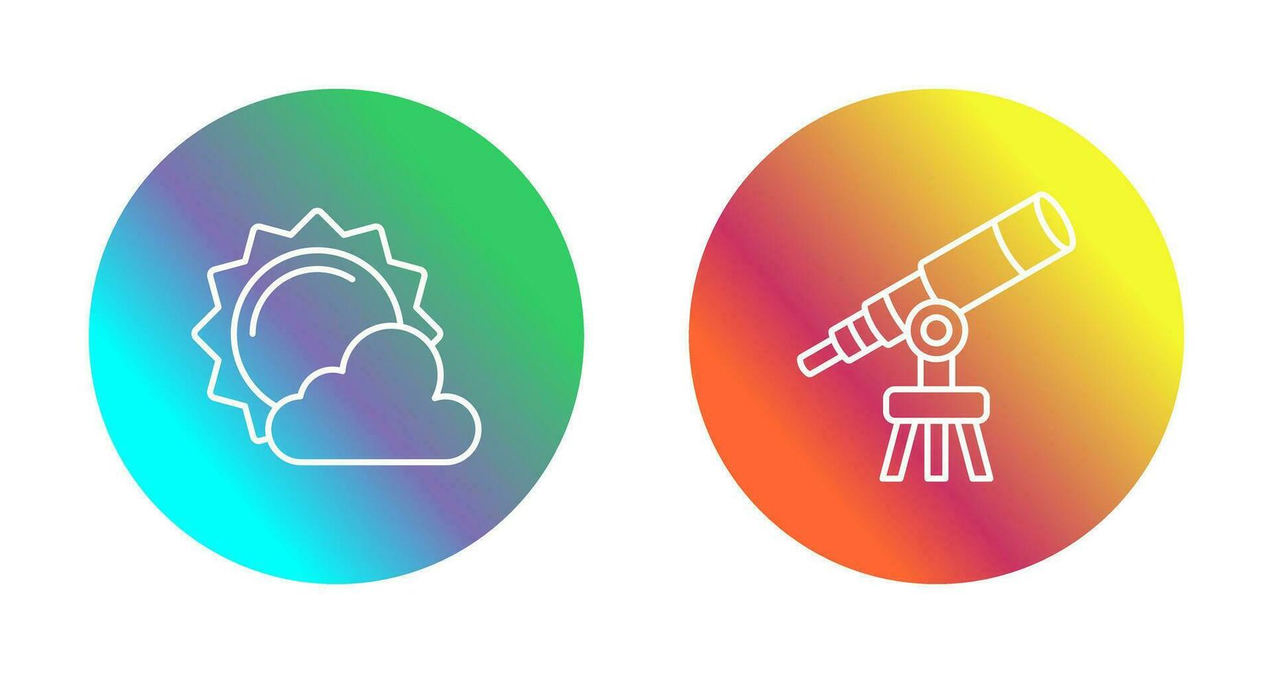 sun and telescope Icon vector