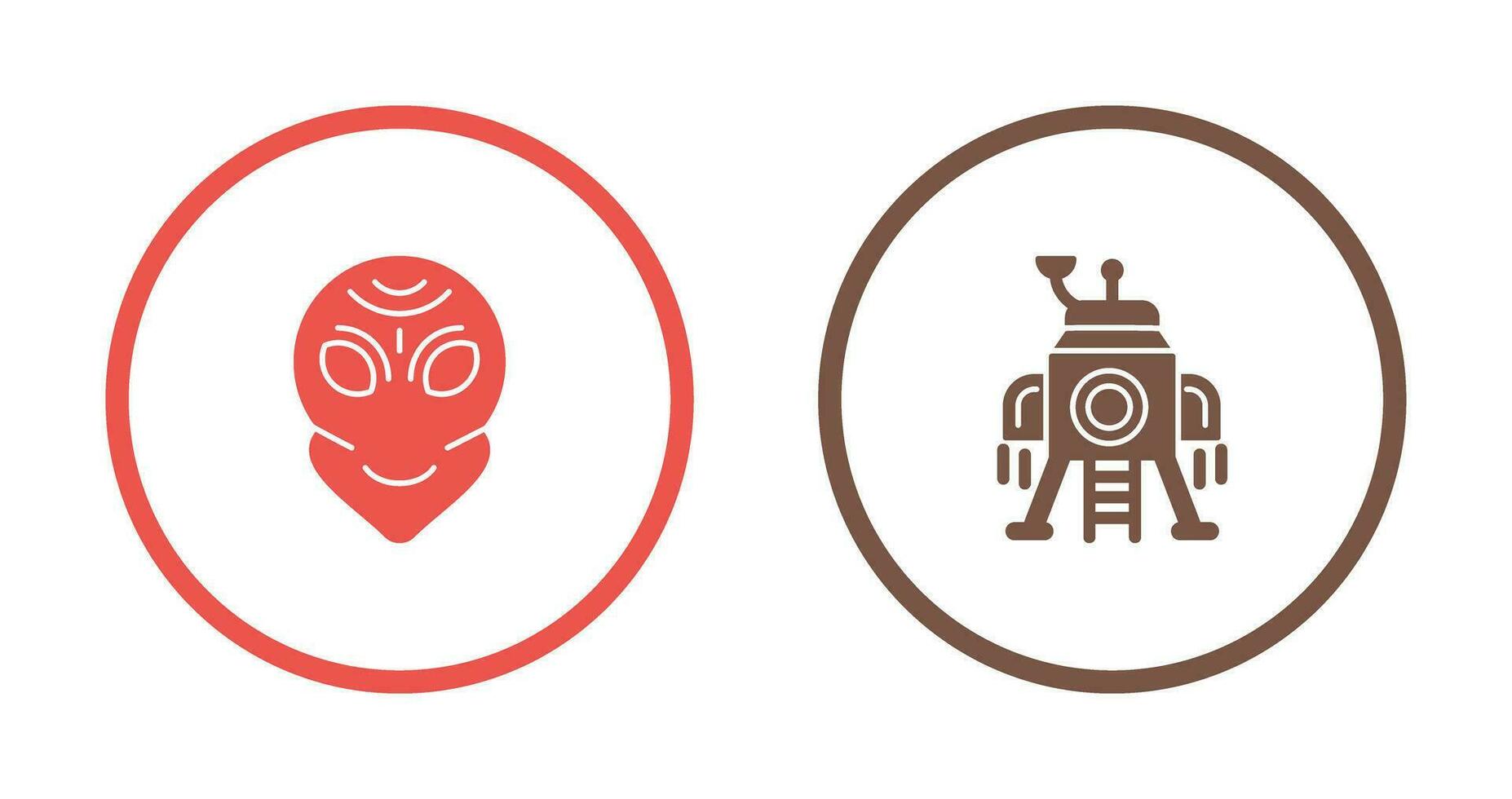 alien and lander Icon vector
