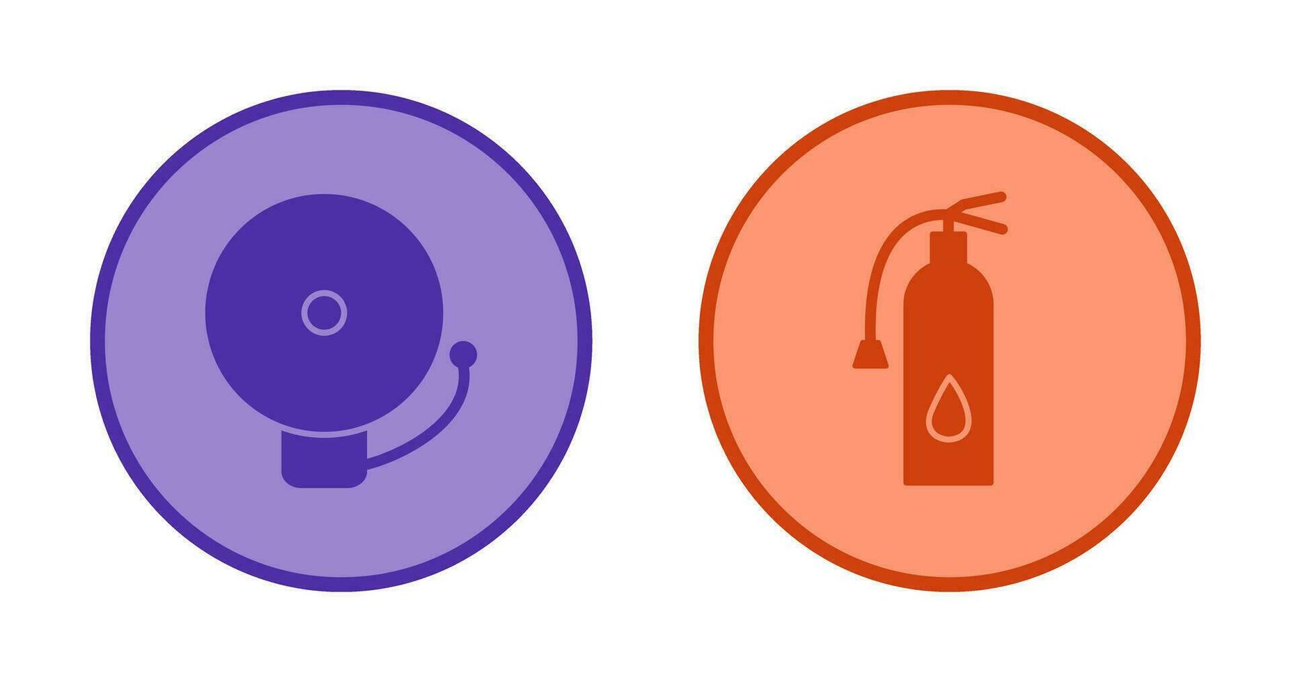 alarm and fire extinguisher Icon vector