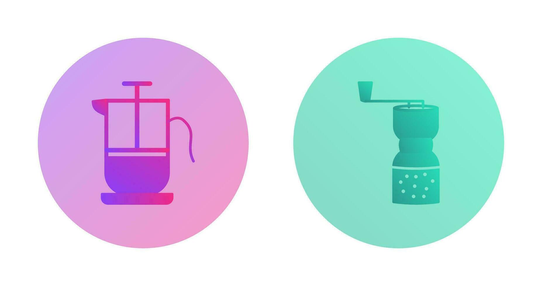 french press and coffee grinder  Icon vector