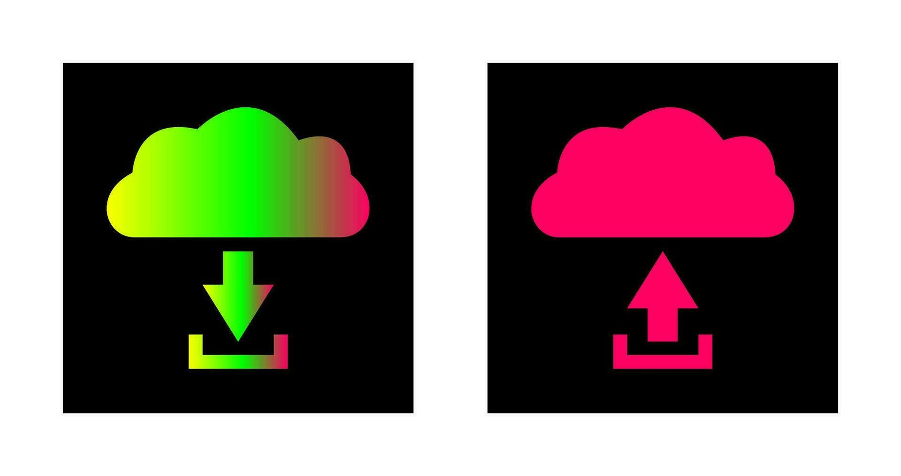 download from cloud upload to cloud  Icon vector