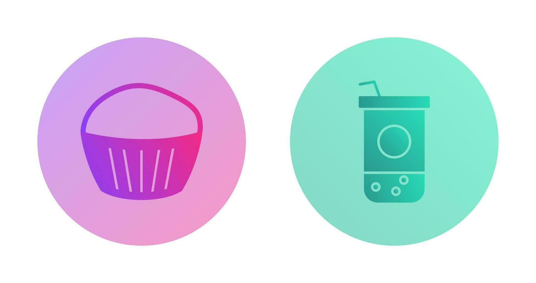 Chocolate Muffin and Chocolate Shake  Icon vector