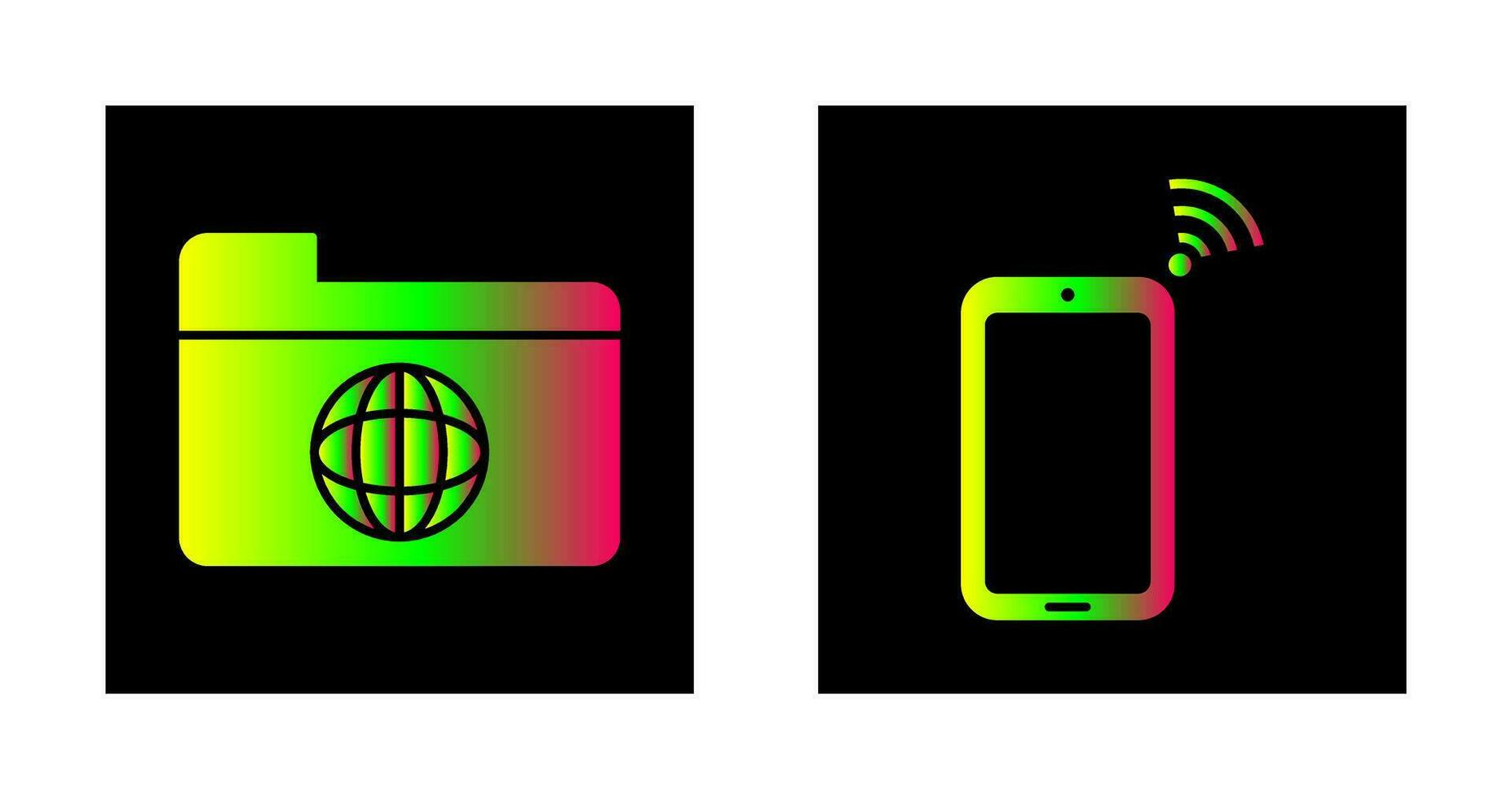 network folder and connected device Icon vector