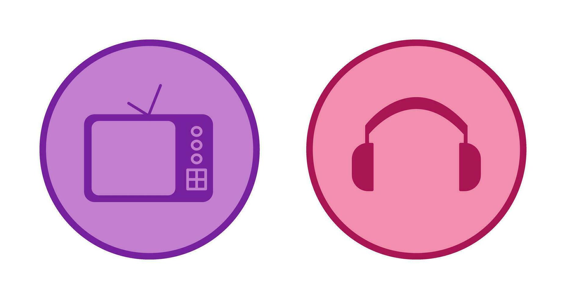 televisión conjunto y auriculares icono vector