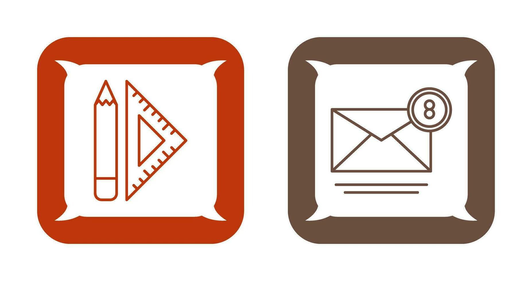 set square and mail Icon vector
