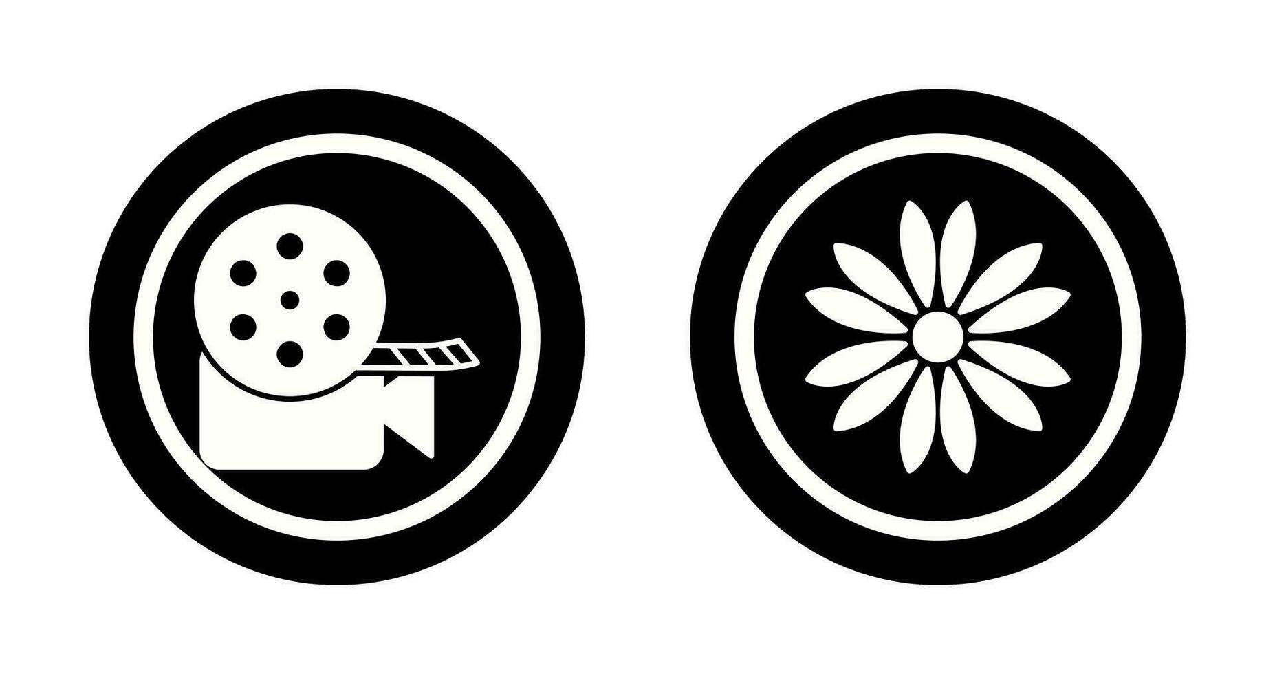 video reel and flower Icon vector