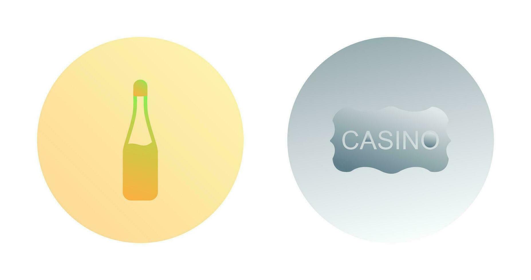 champgane bottle and casino sign  Icon vector