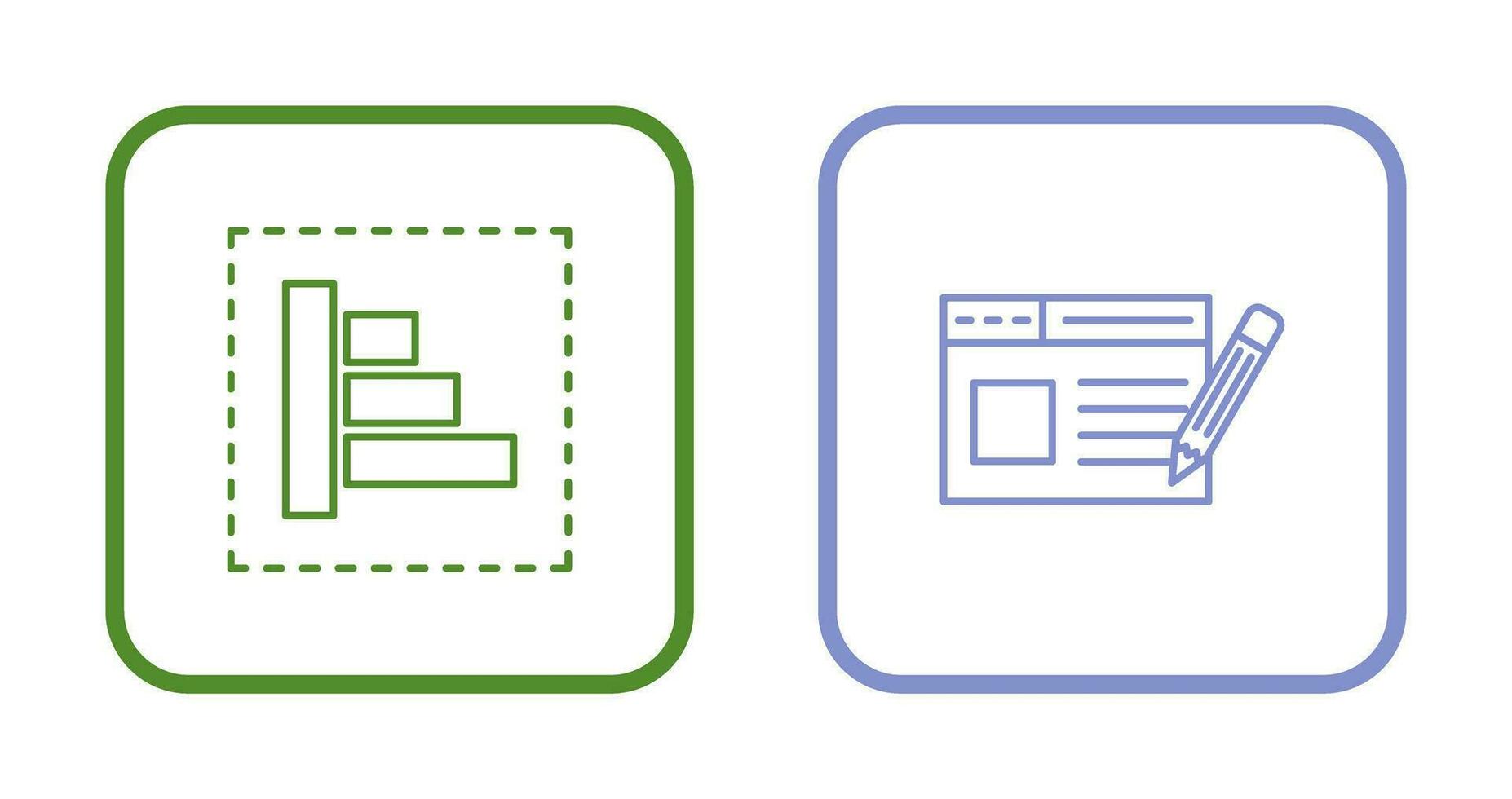 Object Alignment and Web Page Icon vector