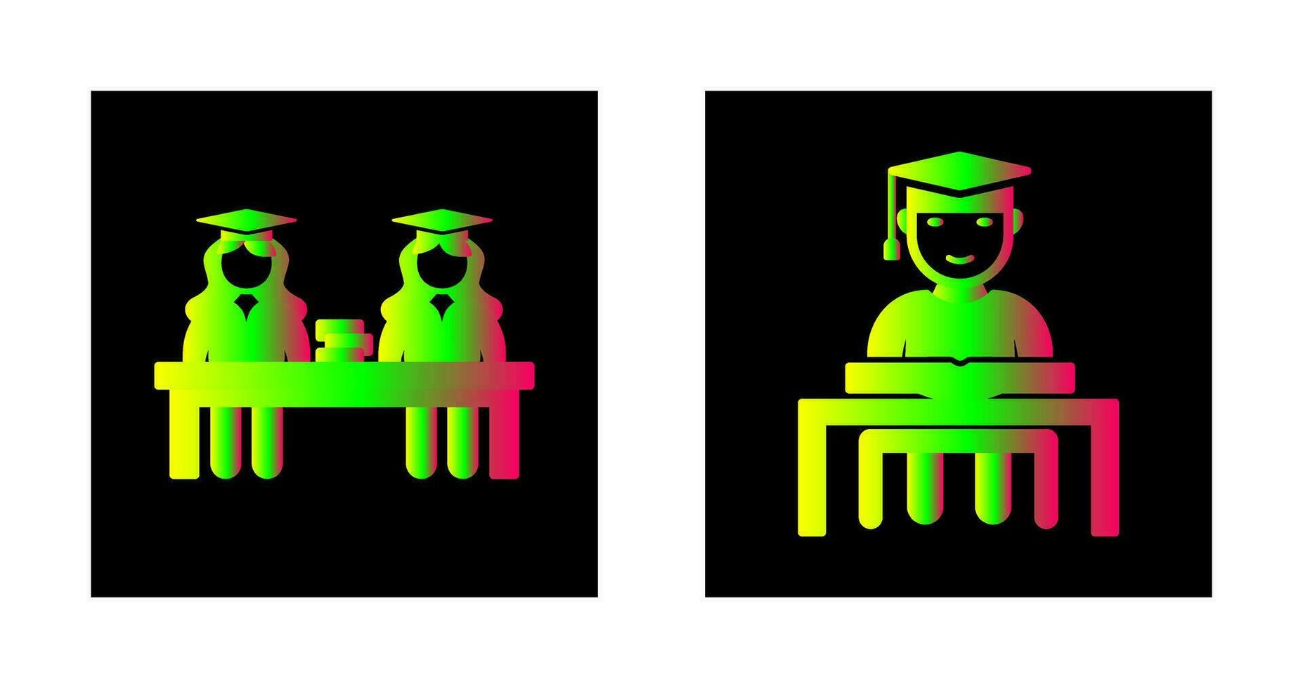Combined Study and Studying on Desk Icon vector