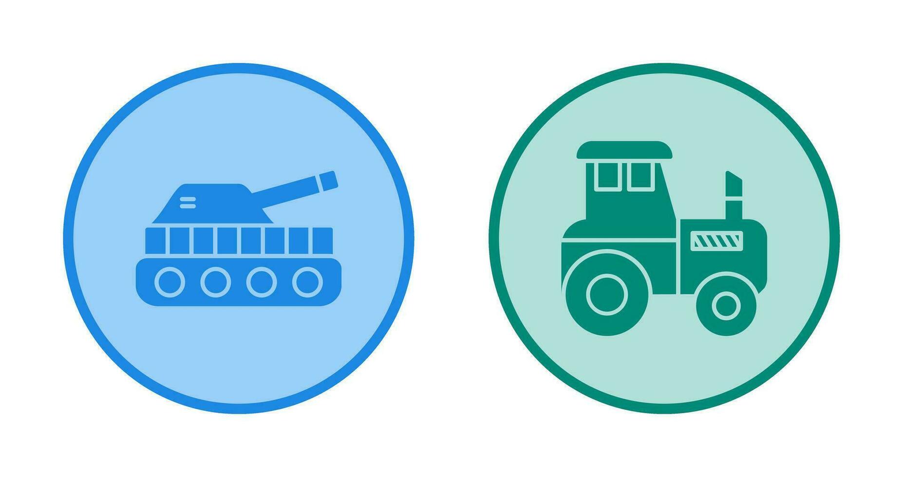 Tank and Tractor Icon vector