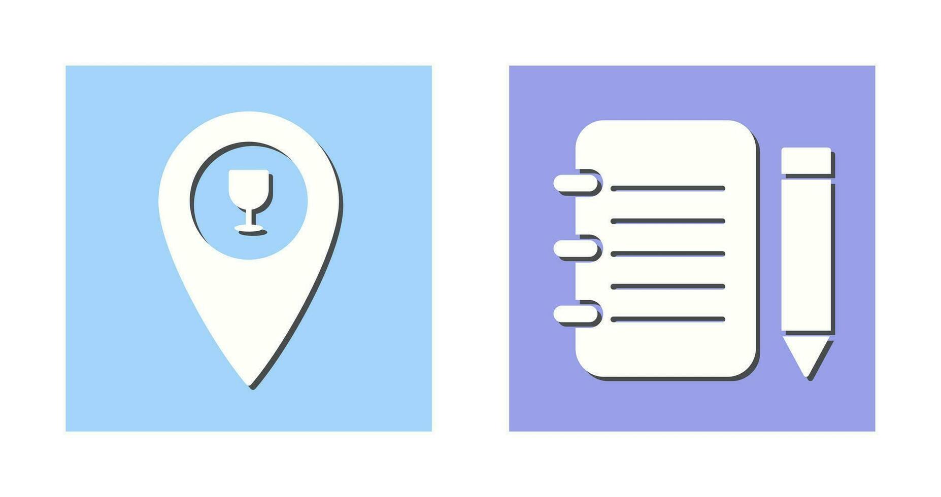 bar location and notepad Icon vector