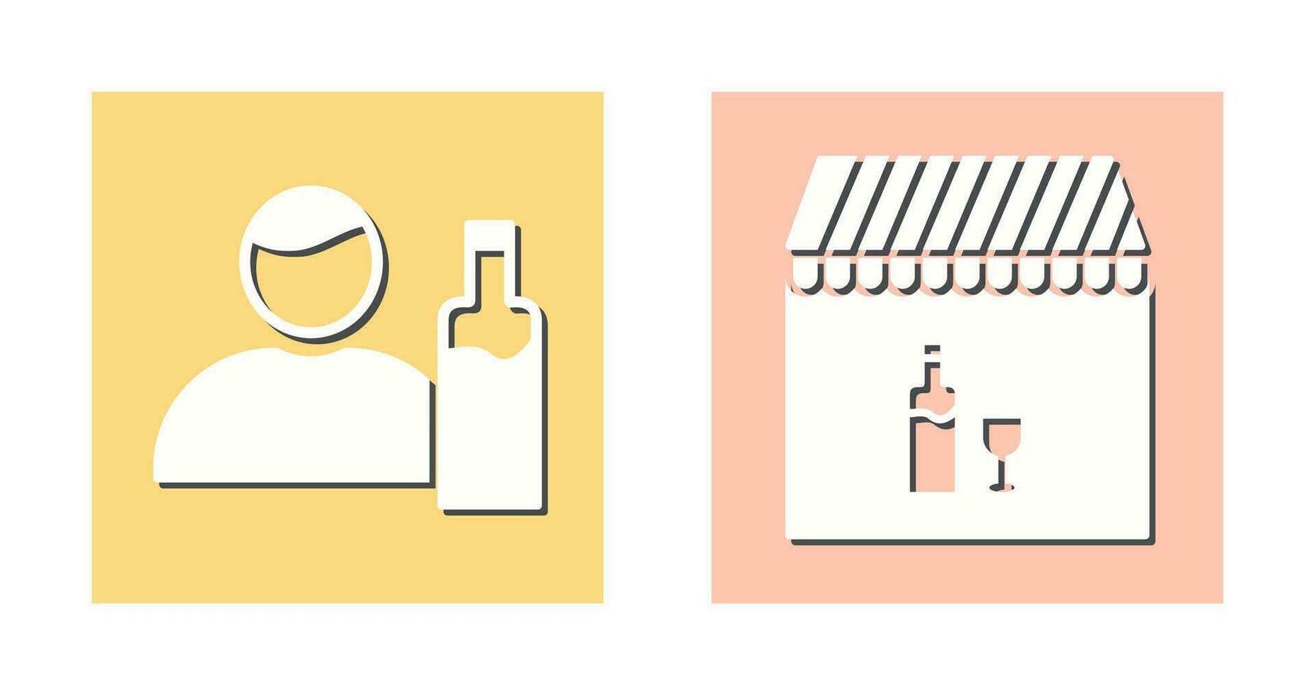 man drink and Cafe bar Icon vector