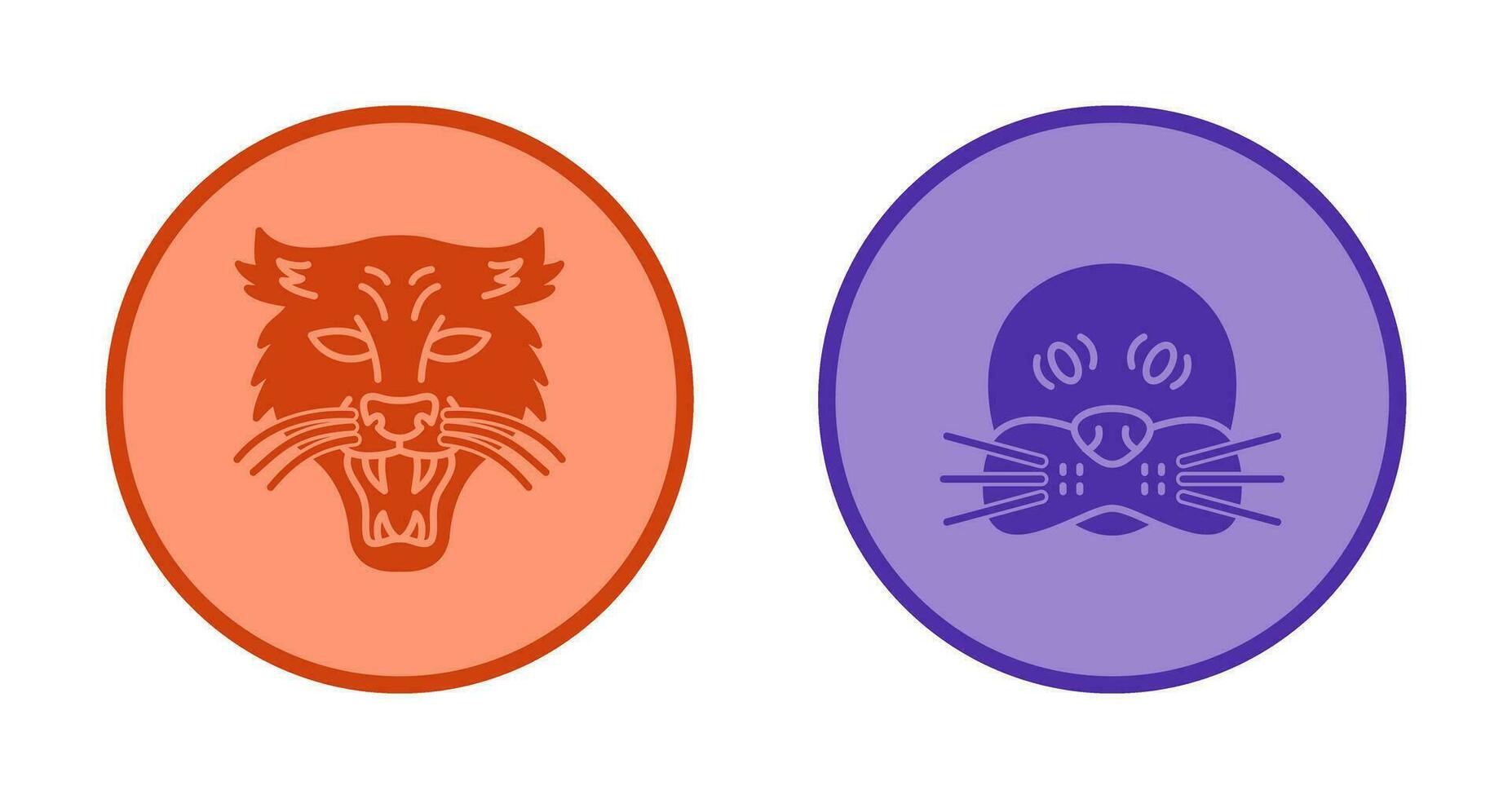 puma y sello icono vector