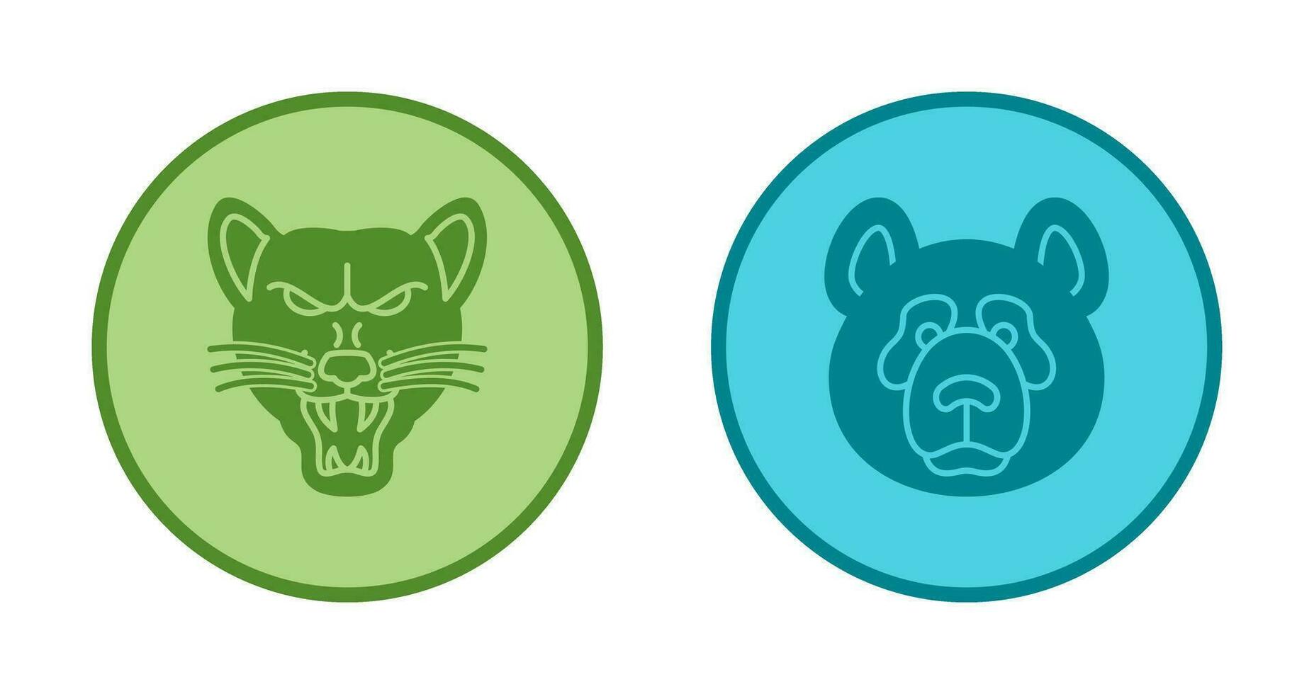 Wolf and Panda Icon vector