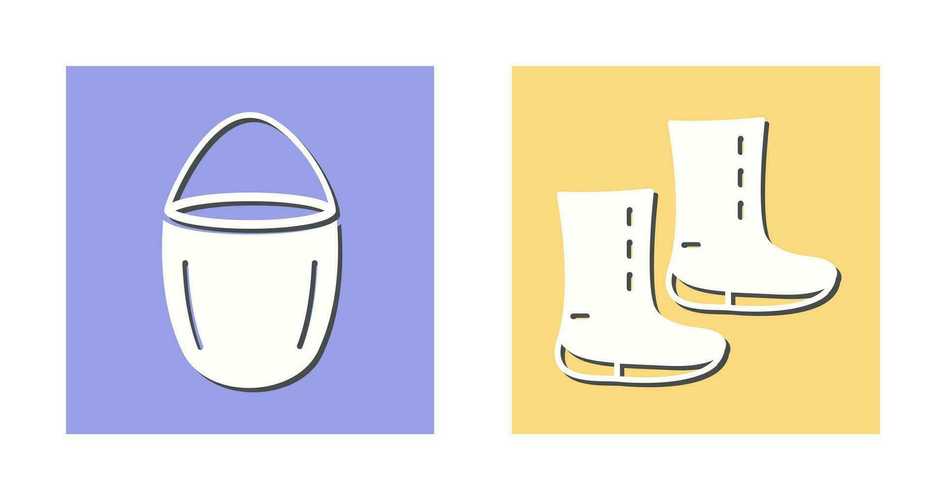 water bucket and boots Icon vector