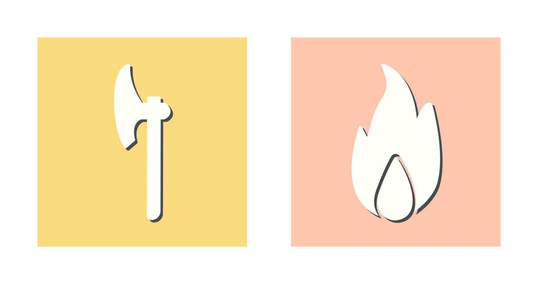 axe and fire  Icon vector