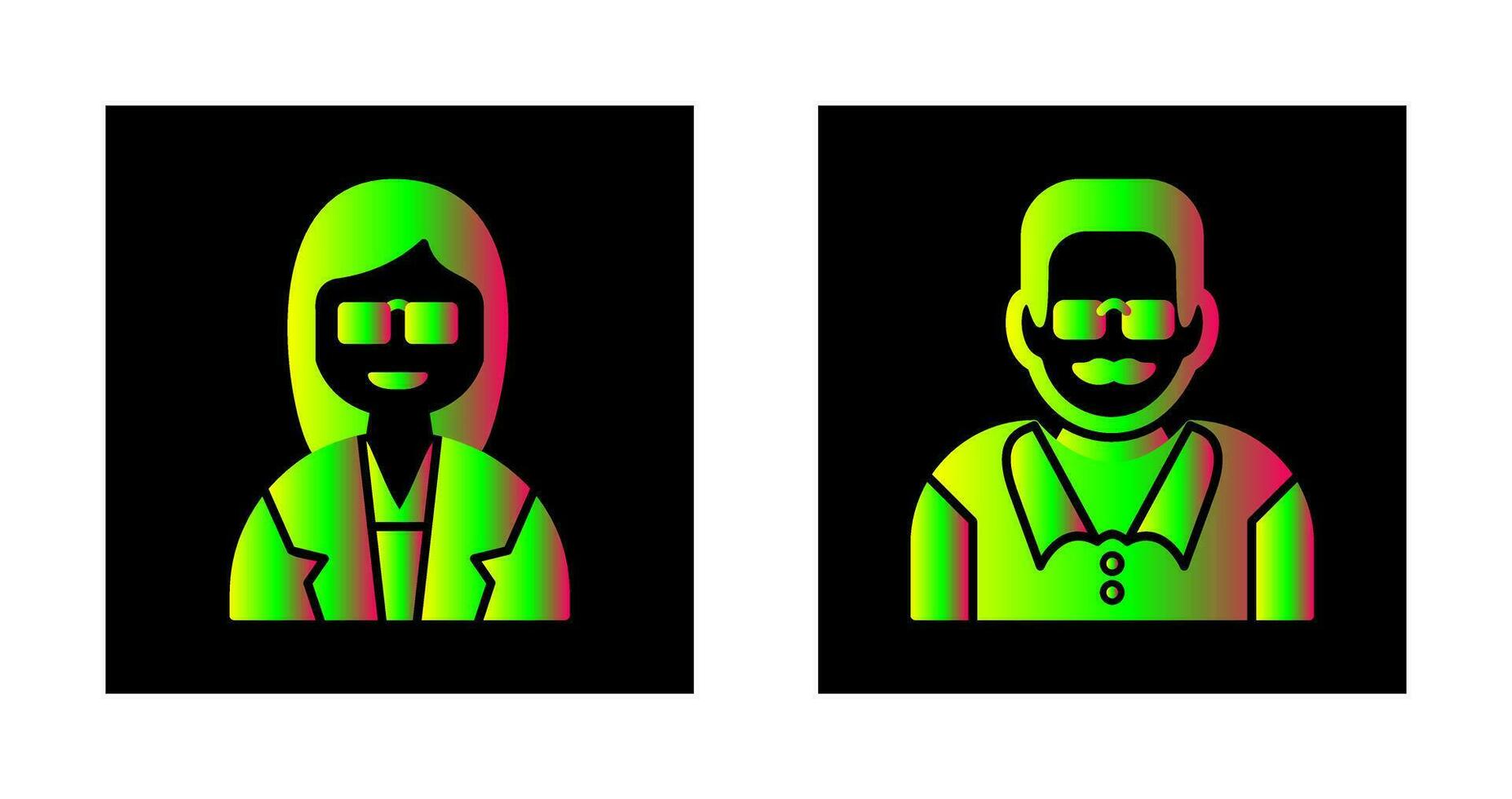 Female Professor and Male Professor Icon vector