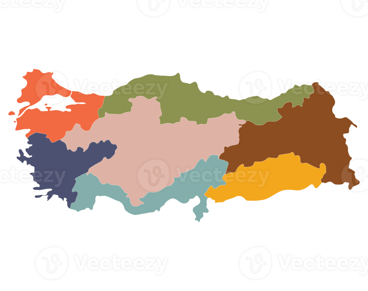 Turkey map with main regions. Map of Turkey png