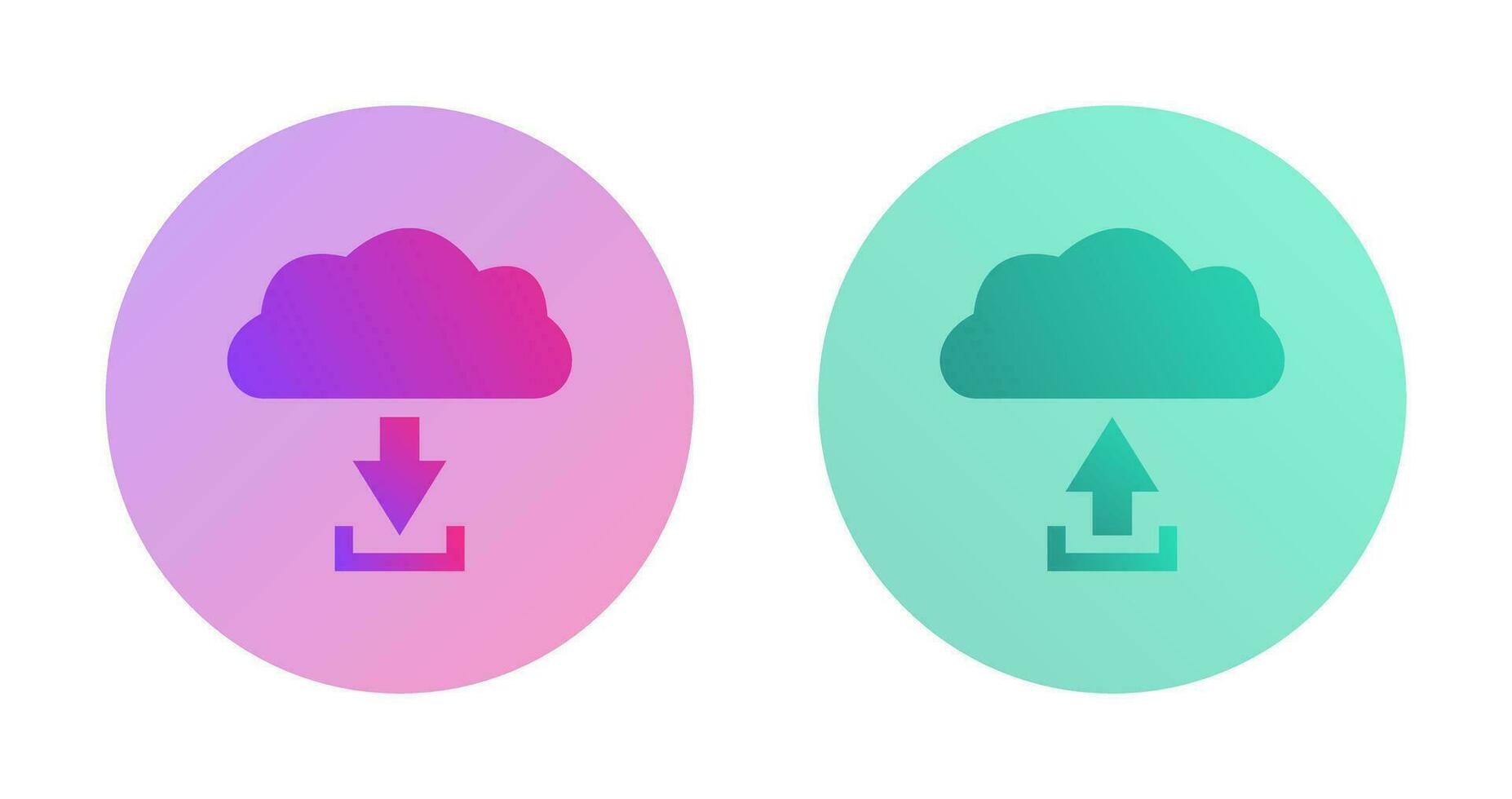 download from cloud upload to cloud  Icon vector